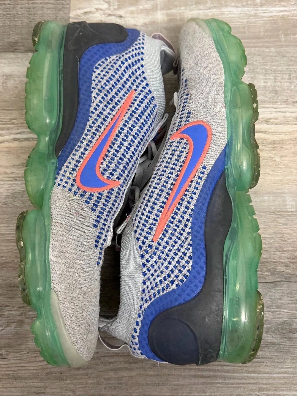 Nike Air Vapor Max Flyknit Wolf Grey Med Blue Mens Trainers Size 11.5 like NEW🔥